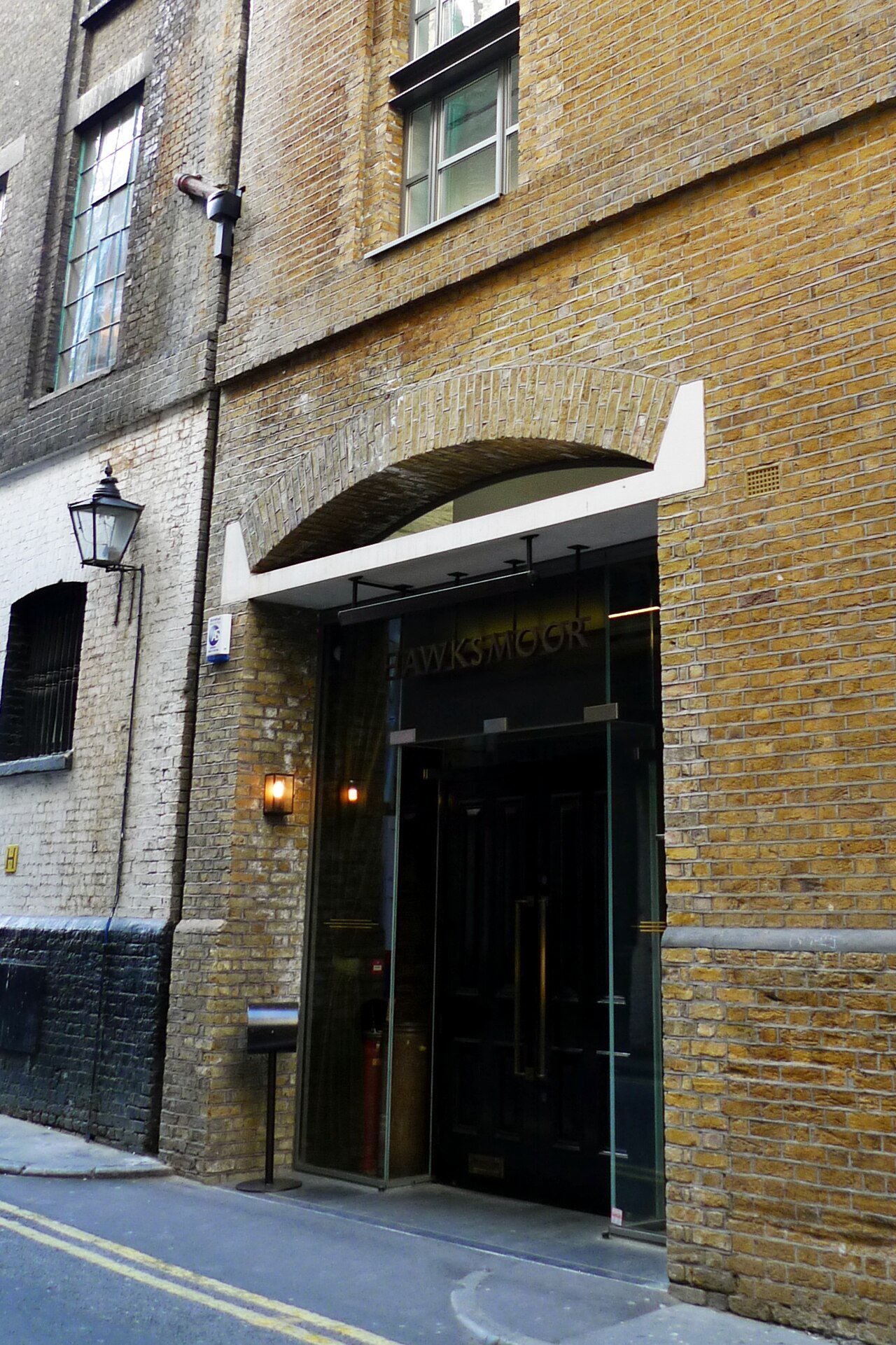 Entrance to Hawksmoor Seven Dials at 11 Langley Street, Covent Garden, photographed in March 2011